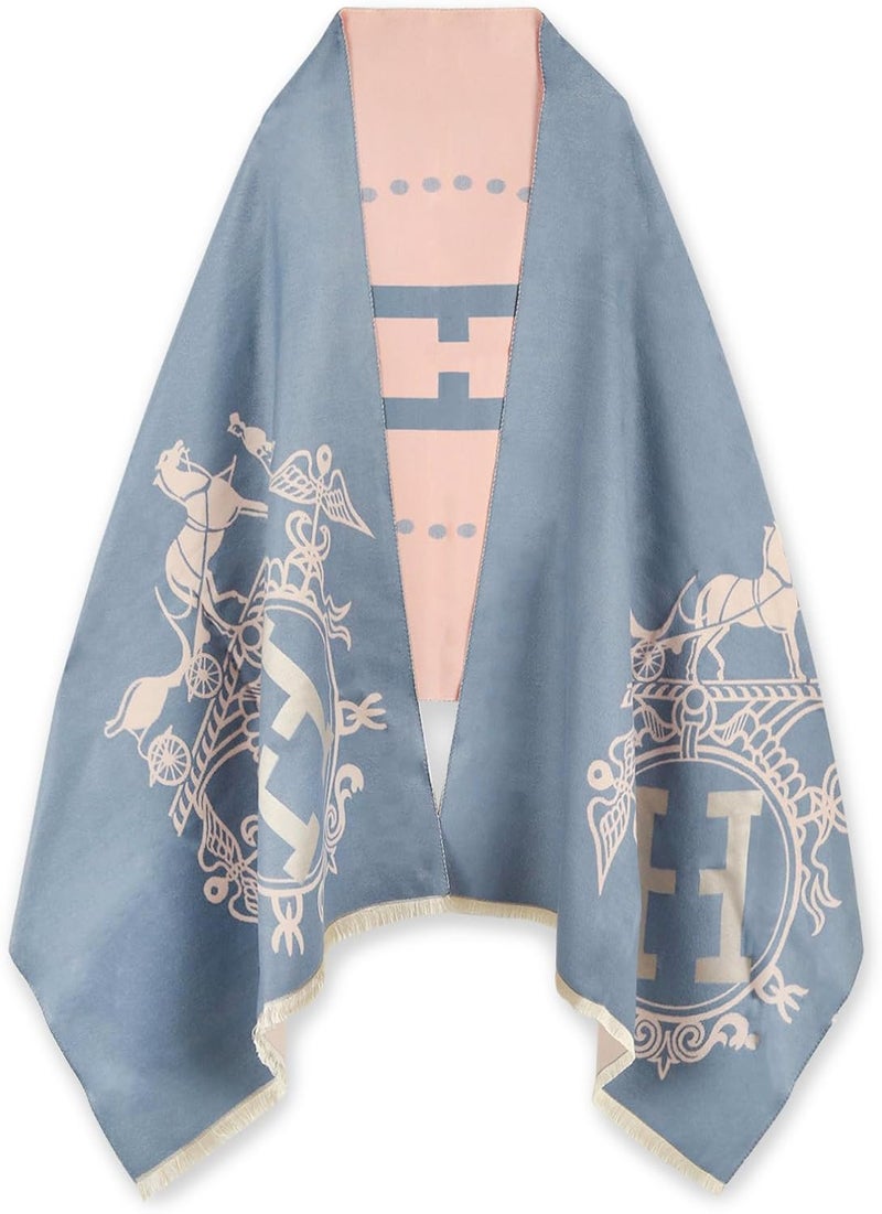 EXTREE Scarfs for Women Pashmina Silky Shawl Wrap for Evening Dressing Blanket Open Front Poncho Cape - Image 1